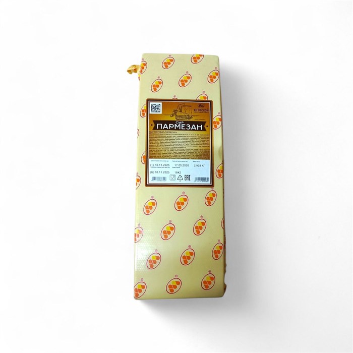 Сыр полутвердый"Пармезан" 40% ЮКМП брус из блока 1/5 пленка прозрачная УТ-00000300 - фото 1552