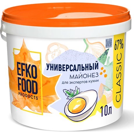 Майонез classic универсальный 67% 10л (ведро) EFKO FOOD (ПТ) Х23896 - фото 595