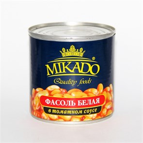 Фасоль белая в томатном соусе "Микадо", 425 мл (АР) 02813